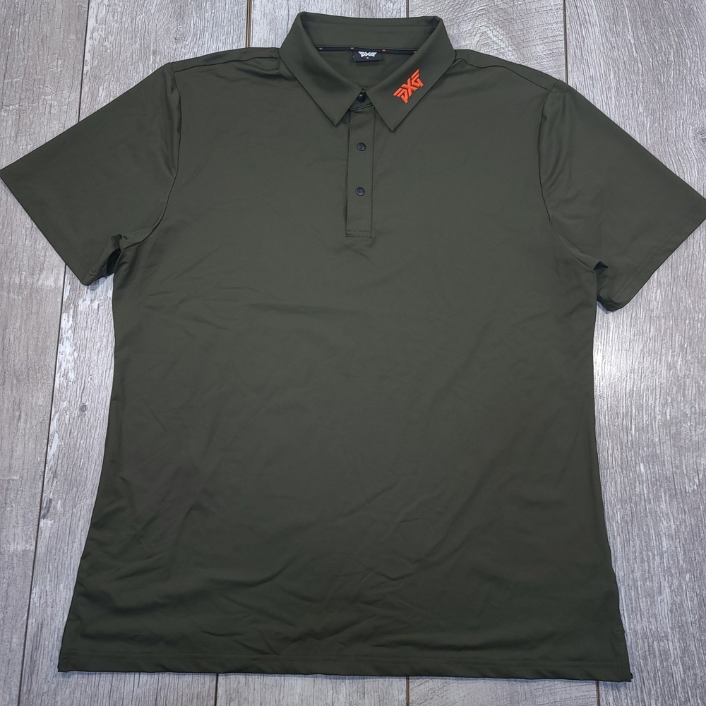 PXG Polo Shirt Mens XL Green Short Sleeve Golf Performance Signature Athletic